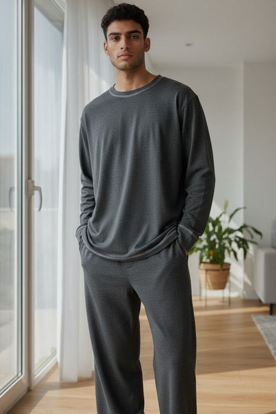 Conjunto Pijama Hombre Cuello Redondo Manga Larga