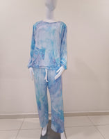 Conjunto Pijama Tie Dye Azul  Acuarela