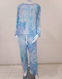 Conjunto Pijama Tie Dye Azul  Acuarela