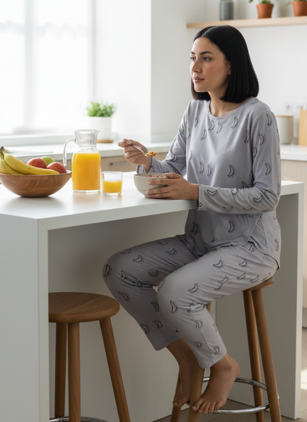 Conjunto Pijama Lunas Manga Larga