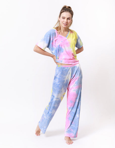 Conjunto Pijama Tie Dye Manga Corta
